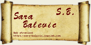 Sara Balević vizit kartica